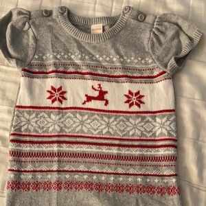 Girls short sleeve holiday sweater dress worn once